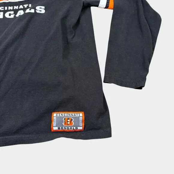 Cincinnati Bengals Majestic Shirt Mens XL Black Long Sleeve NFL Football Raglan - Picture 7 of 9